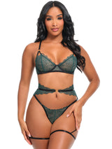 Oh la la Cheri Anita See Through Embroidery Lace Bra Set