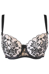 Duchessa Sheer Unlined Bra Black/Nude