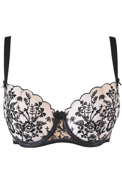 Duchessa Sheer Unlined Bra Black/Nude