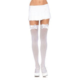 Leg Avenue Opaque Thigh Highs With Satin Bow Accent