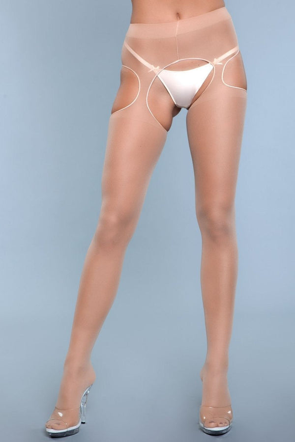 Be Wicked Rare Sight Suspender Pantyhose Nude