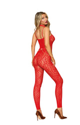 Dreamgirl Bodystocking and Harness - One Size - Red