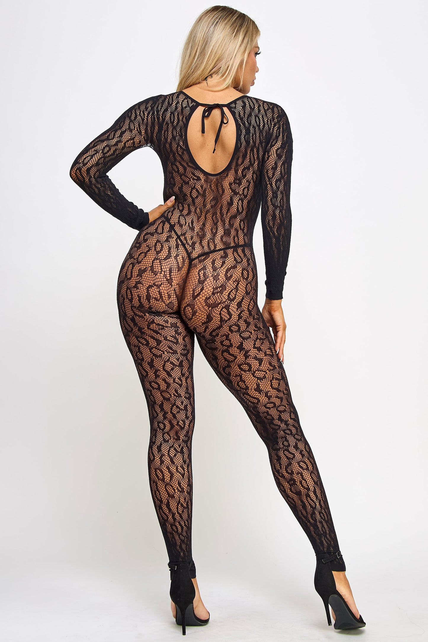BeWicked Leilani Bodystocking Black Leopard Pattern