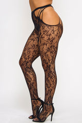 Be Wicked Flora Pantyhose Black