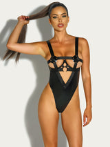 Oh la la Cheri Erotic Caged Open Cups Teddy Black