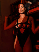 Oh la la Cheri Erotic Caged Open Cups Teddy Black