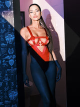 Erotic Caged Open Cups Teddy