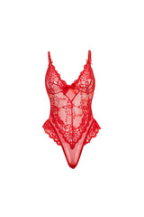 Oh la la Cheri Valentine Soft Cup Lacey Teddy with Bows Details Red