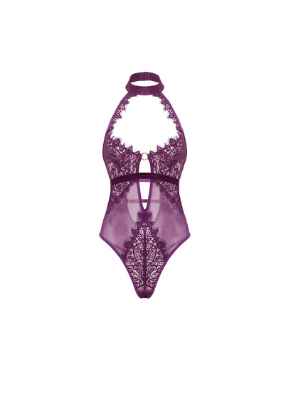 Oh la la Cheri Curvy Kennedy Sheer Lace Teddy Purple