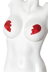 Coquette Heart Breaker Pasties Rhinestone Red