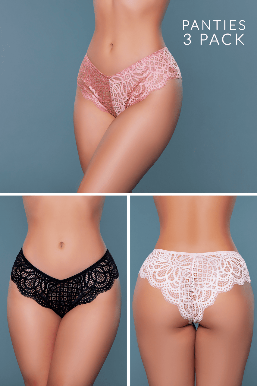 Be Wicked Aurora Brief 3 Pack Black/Nude/Bronze