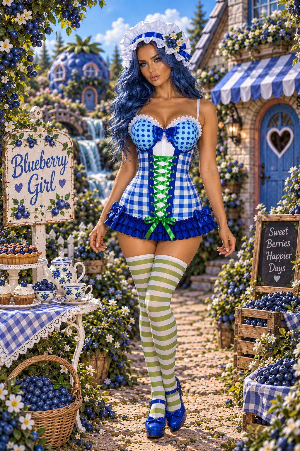 Daisy Corsets Lavish Blueberry Ruffle Sweetheart Bustier Corset