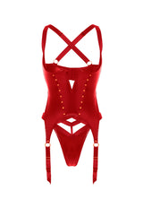 Oh la la Cheri Queen Kinky Open Bust Bustier Red