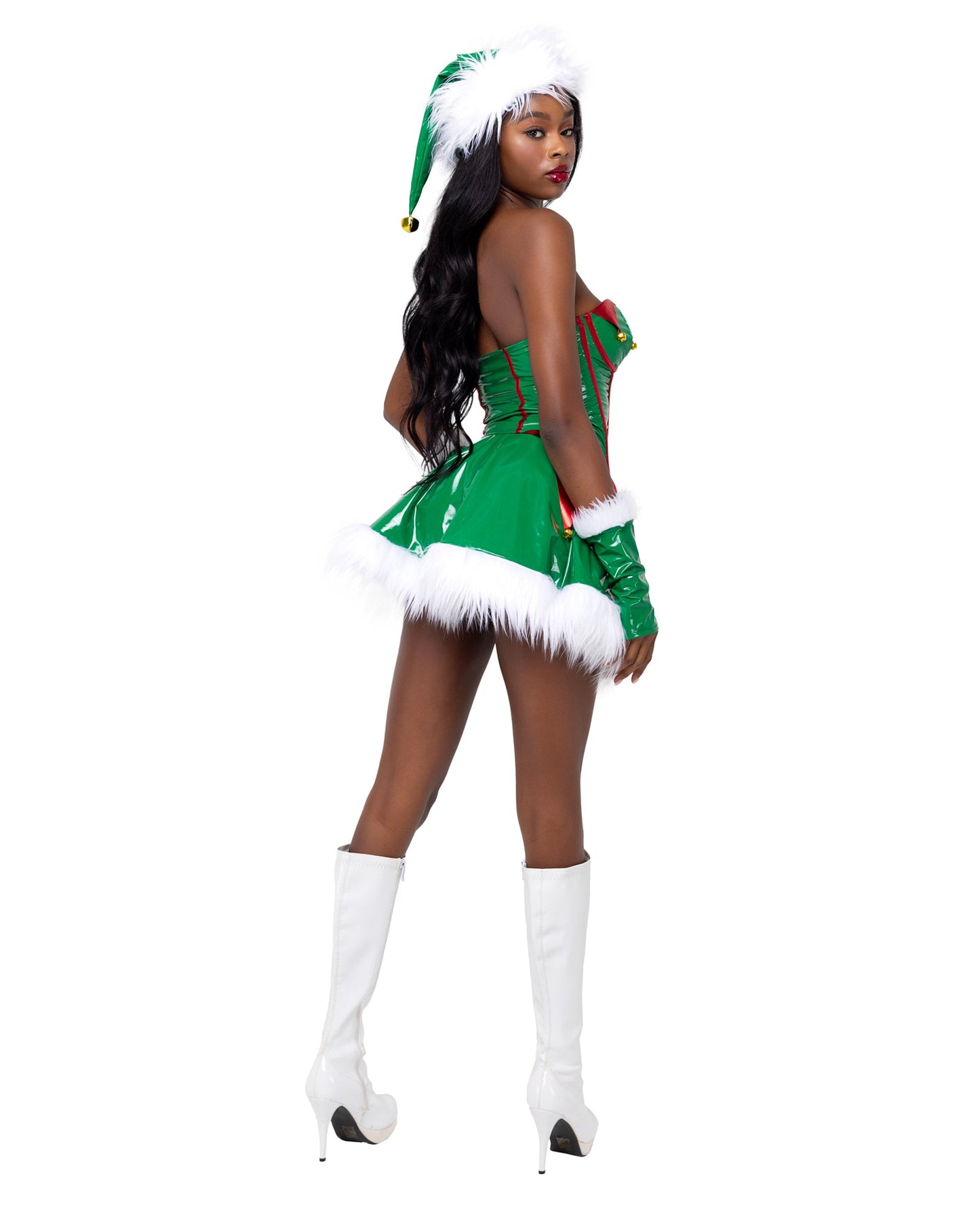 Roma Costume 2PC Santa's Elf Corset Skirt Set Green Holiday