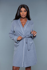 BeWicked Queen Waffle Robe Grey