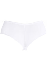 Sheer Mesh Embroidery Brazilian Thong White Angel