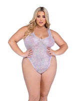 Roma Costume Stripper Sequin Fishnet Romper