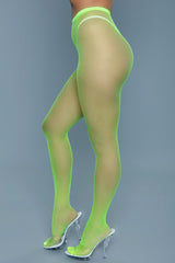 Be Wicked Up All Night Pantyhose Neon Green