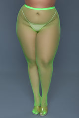 BeWicked Queen Up All Night Pantyhose Neon Green
