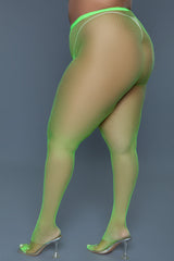 BeWicked Queen Up All Night Pantyhose Neon Green