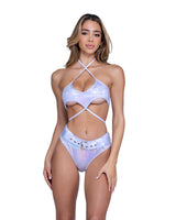 Roma Costume Stripper Shimmer Top with Underboob Cutout