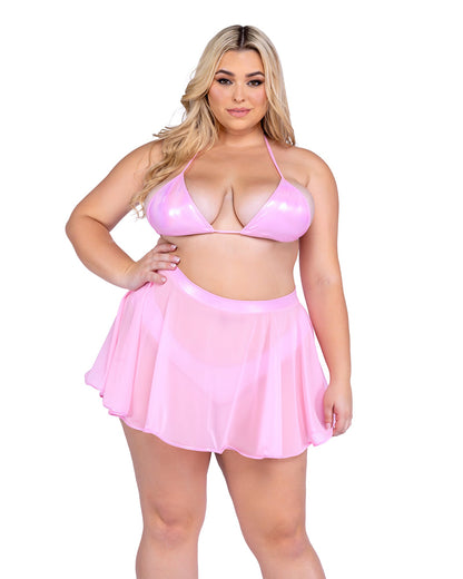 Roma Festival Rave Plus Size Sheer Mesh Skirt