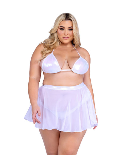 Roma Festival Rave Plus Size Sheer Mesh Skirt