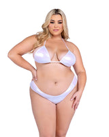 Roma Costume Stripper Metallic Iridescent Thong Back Shorts