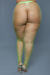 BeWicked Queen Can't Back Down Pantyhose Neon Green 2303
