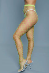 Be Wicked Can't Back Down Pantyhose Neon Green