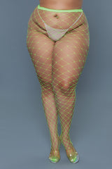 BeWicked Queen Can't Back Down Pantyhose Neon Green