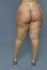 BeWicked Queen Can't Back Down Pantyhose Neon Green