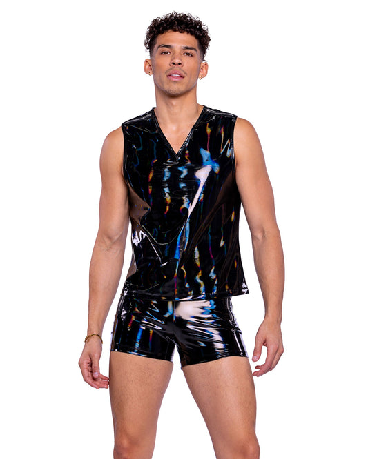 Roma Festival Rave Vinyl with Iridescent Print Tank Top