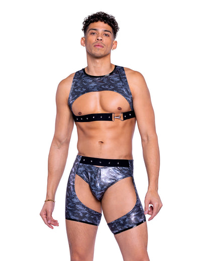 Roma Festival Rave Shimmer Camouflage Chaps