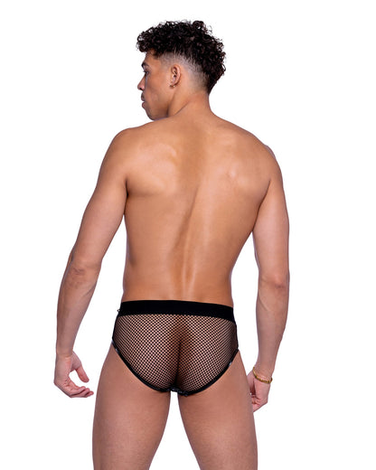 Roma Festival Rave Shimmer Camouflage & Fishnet Zip-Up Briefs