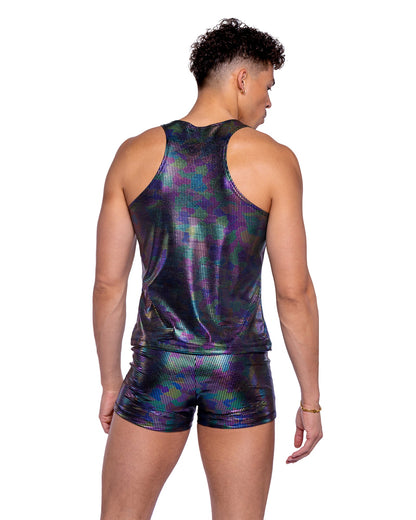 Roma Festival Rave Rainbow Shimmer Camouflage Tank Top