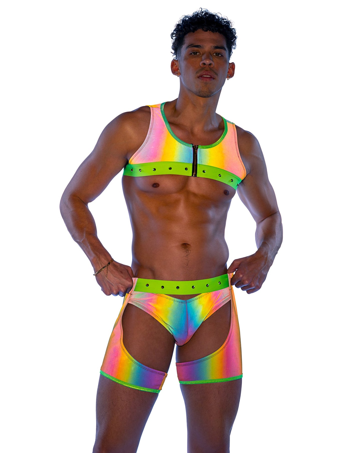 Roma Festival Rave Reflective Chaps with Stud Detail