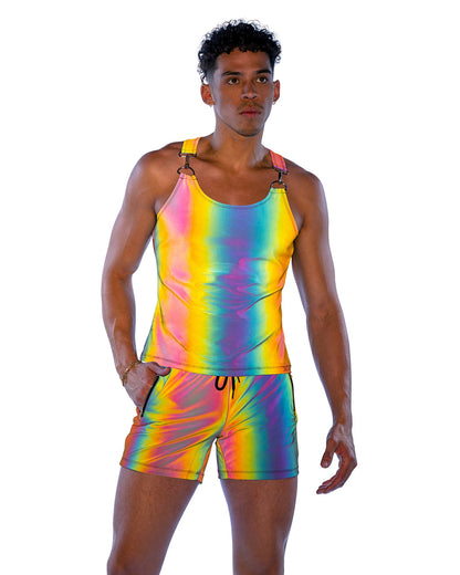 Roma Festival Rave Reflective Shorts with Zipper Pockets