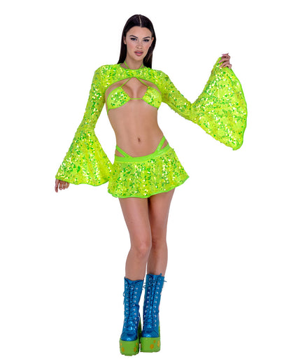 Roma Festival Rave Sequin Bikini Top Lavender or Yellow