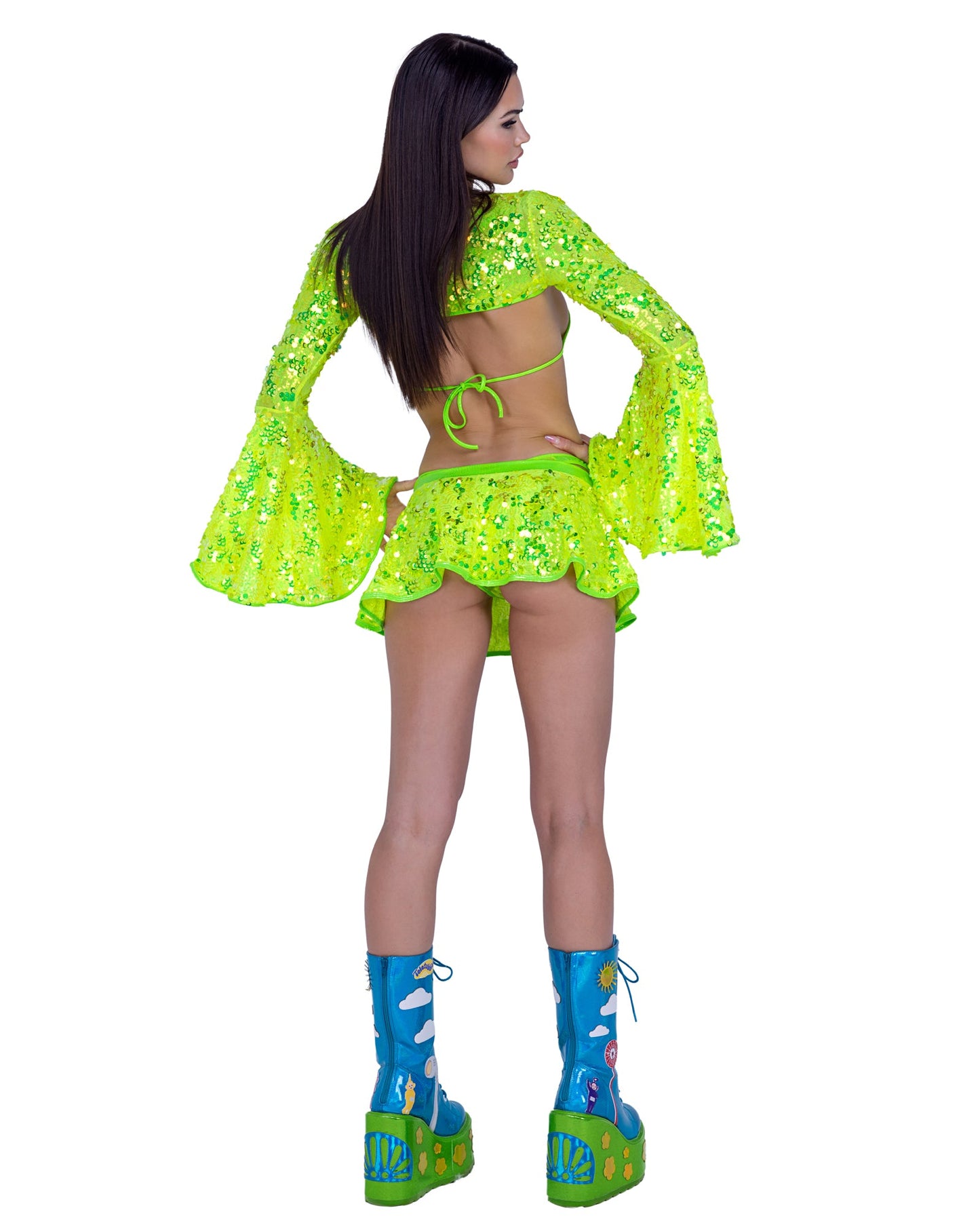 Roma Festival Rave Sequin Halfback Shorts Lavender or Yellow