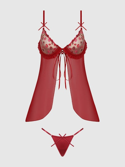 House of Desire Angelina Babydoll Kiss Embroidery