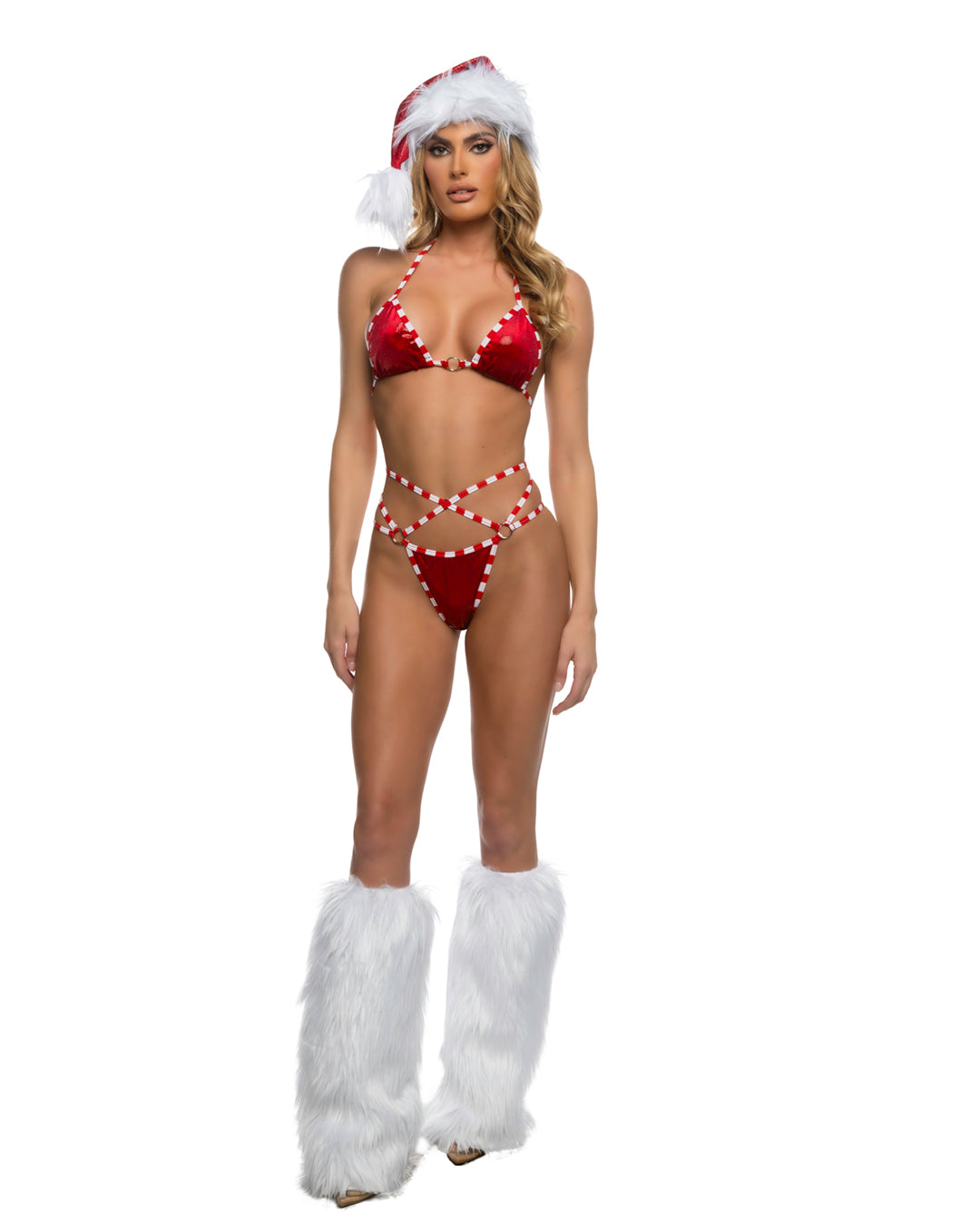 Roma Costume 2pc Holiday Candy Cutie Bikini Set Red