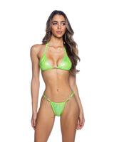 Roma Costume Stripper 2PC Shimmer Bikini Set with Heart Hardware