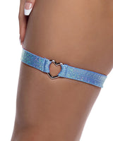Roma Costume Stripper Shimmer Garter with Heart Shaped Hardware