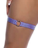 Roma Costume Stripper Shimmer Garter with Heart Shaped Hardware