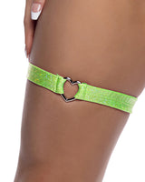 Roma Costume Stripper Shimmer Garter with Heart Shaped Hardware