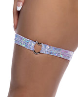 Roma Costume Stripper Shimmer Garter with Heart Shaped Hardware
