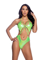 Roma Costume Stripper Shimmer Romper with Ring Detail
