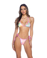 Roma Costume Stripper 2PC Crushed Velvet Bikini Tie Set