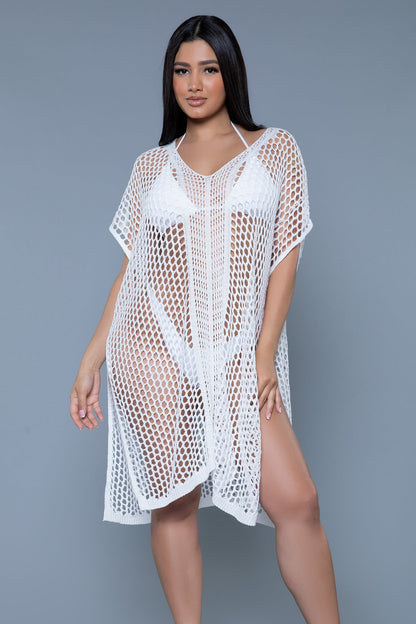 BeWicked Swimwear Madelyn Cover Up Dolman Sleeves Net Crochet